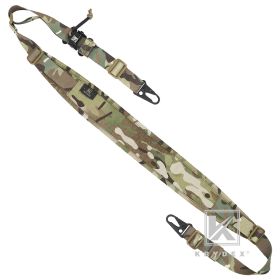 KRYDEX 2 Point / 1 Point Tactical Rifle Slingster Removable 2.25" Padded Combat Modular Shooting Hunting Rifle Camo Strap