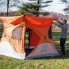 Gazelle Tents T4 Hub Tent, Easy 90 Second Set-Up, UV Resistant, Removable Floor, 4-Person, Orange, 78"x 94" x 94"