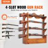 VEVOR Gun Rack, Wood Gun Rack Wall Mount, Gun Display Rack holds 4 Rifles, Shotguns, 132 lb Heavy Duty Wall Storage Display Rifle Rack with Soft Paddi