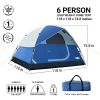 6 Person Family Dome Tent with Removable Rain Fly, Easy Setup for Camp Outdoor