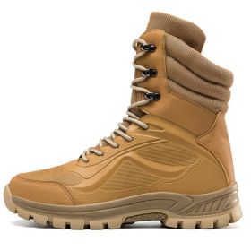 Tactical Shoes Men Hiking Boots Outdoor Camping Autumn Military Boots Microfiber Mountain Climbing Shoes Forces Equipment 39-45 (Color: sand, size: 43)