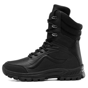 Tactical Shoes Men Hiking Boots Outdoor Camping Autumn Military Boots Microfiber Mountain Climbing Shoes Forces Equipment 39-45 (Color: Black, size: 42)