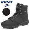 BONA 2022 New DesignersAction Leather Winter Ankle Boots Men Tactical Plush Anti-Skidding Classical Footwear Man Hiking Boots