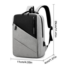 Anti Theft Laptop Backpack Travel Backpack Airline Approved Waterproof College School Bag With USB Charging Port For Men Women (Color: Gray)