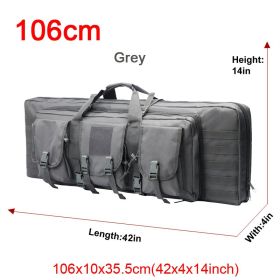 LQARMY 32 38 42 48 inch Tactical Double Rifle Case Molle Rifle Bag Sniper Airsoft Gun Case Backpack Hunting Gun Holster (Color: 106cm Grey)