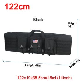 LQARMY 32 38 42 48 inch Tactical Double Rifle Case Molle Rifle Bag Sniper Airsoft Gun Case Backpack Hunting Gun Holster (Color: 122cm Black)