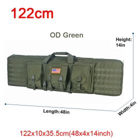 LQARMY 32 38 42 48 inch Tactical Double Rifle Case Molle Rifle Bag Sniper Airsoft Gun Case Backpack Hunting Gun Holster (Color: 122cm OD Green)