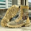 Waterproof Military Men Tactical Boots Camouflage Disguise Outdoor Hunting Boots for Men Mid-calf Trekking Shoes Size 39-45